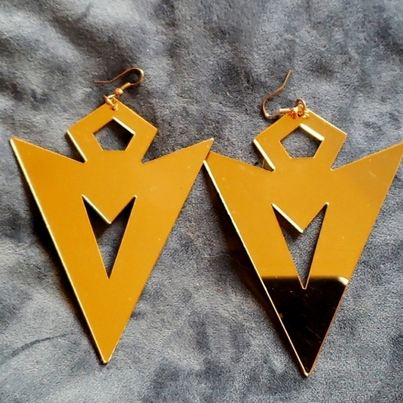 vintage Y2K | gold & silver bold reversible statement earrings - Picture 1 of 2